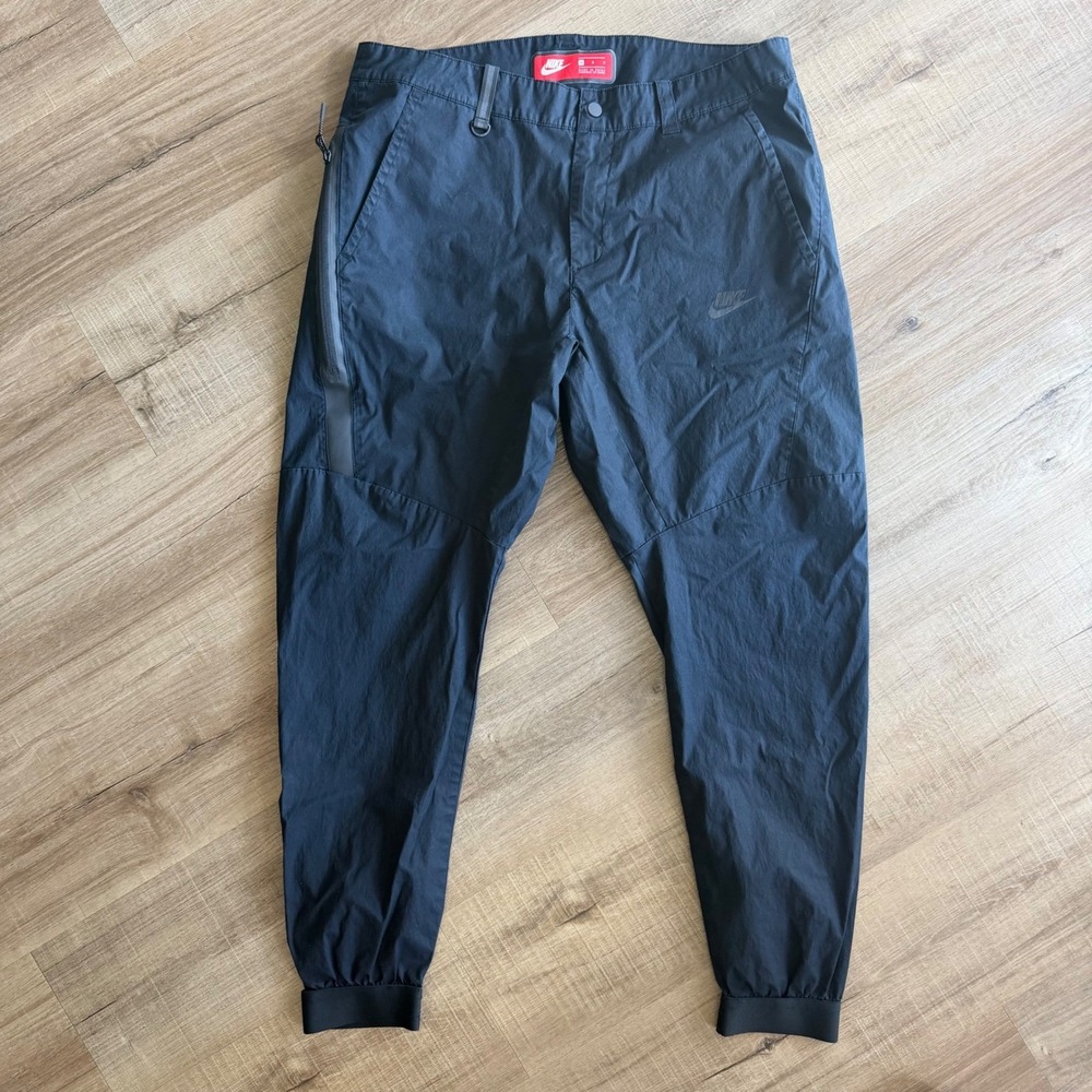 Nike Bonded Woven Jogger Pants Mens 36 Black Tapered 823363-010